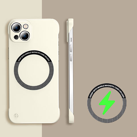 Coque Plastique Rigide Sans Cadre Etui Housse Mat avec Mag-Safe Magnetic Magnetique pour Apple iPhone 13 Blanc