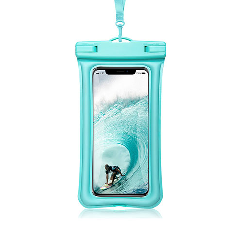 Coque Pochette Etanche Waterproof Universel W12 Cyan