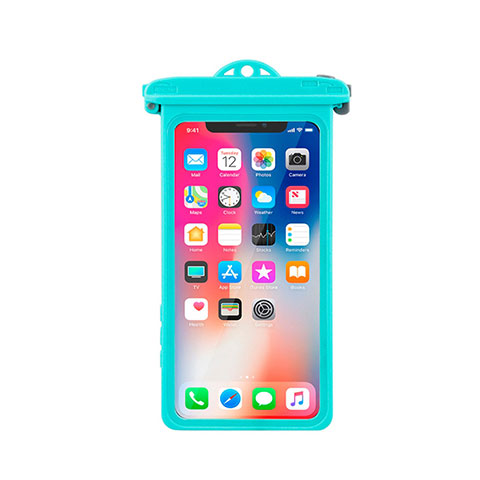 Coque Pochette Etanche Waterproof Universel W14 Cyan