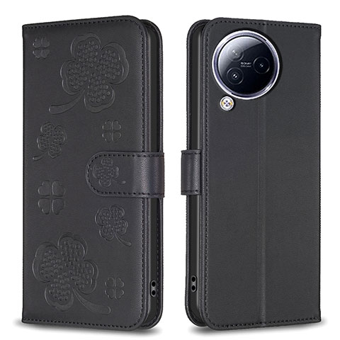 Coque Portefeuille Fleurs Livre Cuir Etui Clapet BF1 pour Xiaomi Civi 3 5G Noir