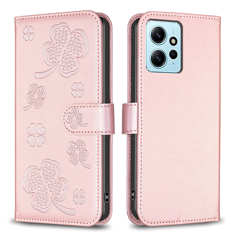 Coque Portefeuille Fleurs Livre Cuir Etui Clapet BF1 pour Xiaomi Redmi Note 12 4G Violet