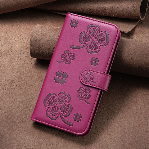 Coque Portefeuille Fleurs Livre Cuir Etui Clapet BF2 pour Xiaomi Redmi Note 13 Pro 5G Rose Rouge