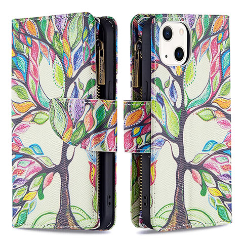 Coque Portefeuille Fleurs Livre Cuir Etui Clapet L03 pour Apple iPhone 15 Mixte