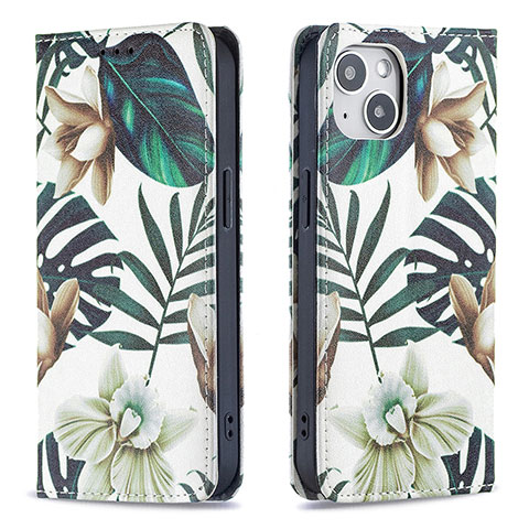 Coque Portefeuille Fleurs Livre Cuir Etui Clapet pour Apple iPhone 14 Mixte