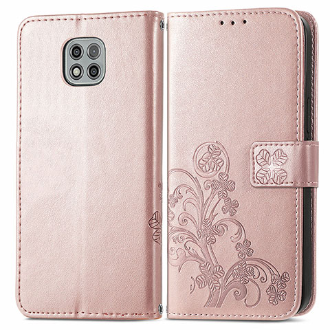 Coque Portefeuille Fleurs Livre Cuir Etui Clapet pour Motorola Moto G Power (2021) Rose