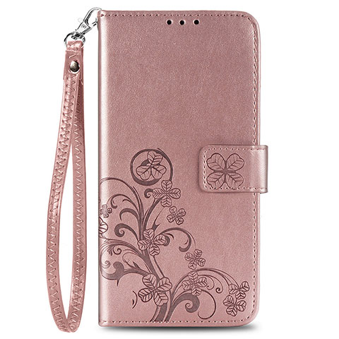 Coque Portefeuille Fleurs Livre Cuir Etui Clapet pour Motorola Moto One Fusion Plus Rose