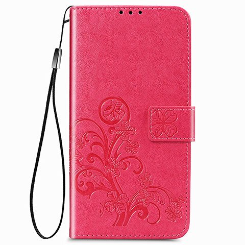 Coque Portefeuille Fleurs Livre Cuir Etui Clapet pour Samsung Galaxy A22 4G Rouge