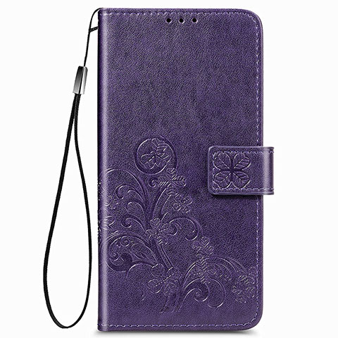 Coque Portefeuille Fleurs Livre Cuir Etui Clapet pour Samsung Galaxy A22 4G Violet