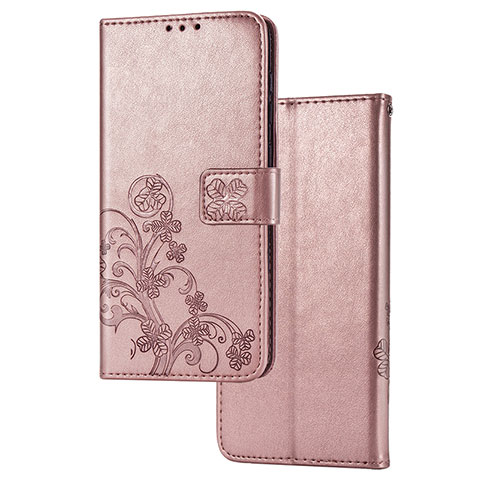Coque Portefeuille Fleurs Livre Cuir Etui Clapet pour Samsung Galaxy M01 Core Rose