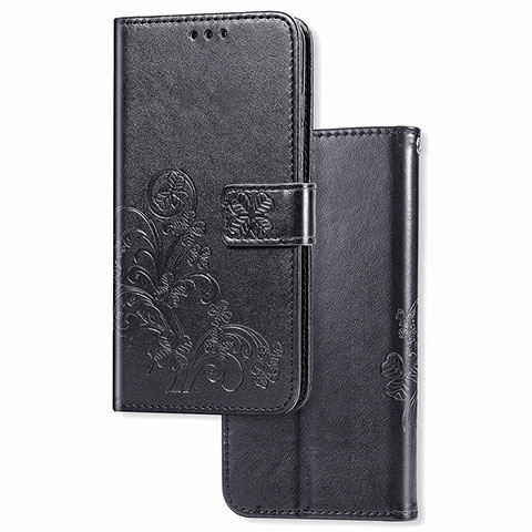 Coque Portefeuille Fleurs Livre Cuir Etui Clapet pour Samsung Galaxy M60s Noir