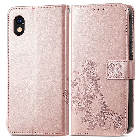 Coque Portefeuille Fleurs Livre Cuir Etui Clapet pour Sony Xperia Ace III Rose