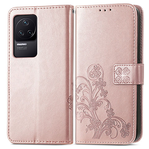 Coque Portefeuille Fleurs Livre Cuir Etui Clapet pour Xiaomi Redmi K50 Pro 5G Rose