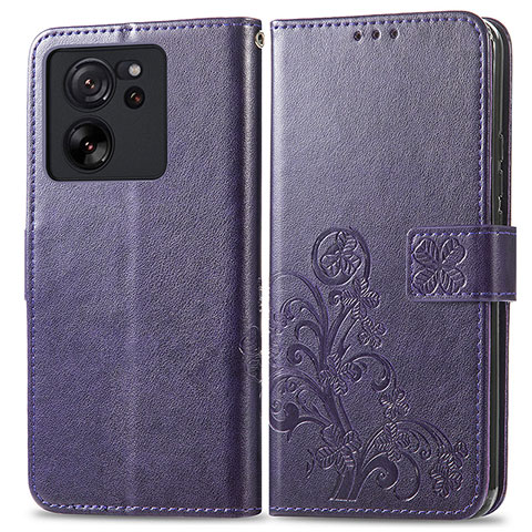 Coque Portefeuille Fleurs Livre Cuir Etui Clapet pour Xiaomi Redmi K60 Ultra 5G Violet