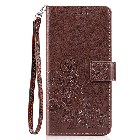 Coque Portefeuille Fleurs Livre Cuir Etui Clapet S02D pour Samsung Galaxy A20 Marron