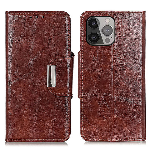 Coque Portefeuille Livre Cuir Etui Clapet A01 pour Apple iPhone 14 Pro Marron