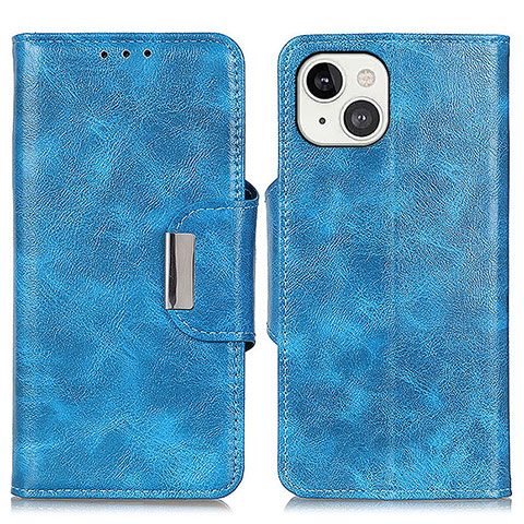 Coque Portefeuille Livre Cuir Etui Clapet A01 pour Apple iPhone 15 Bleu