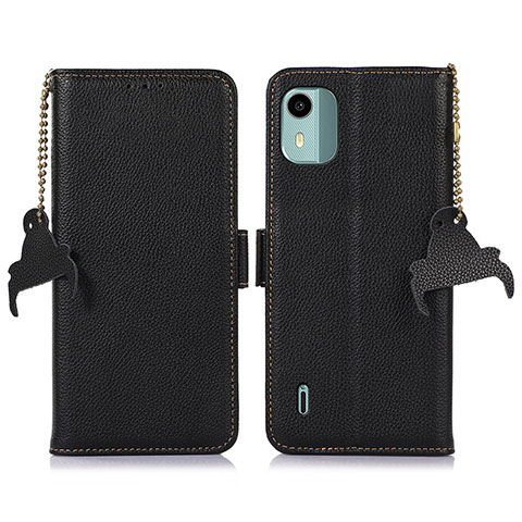 Coque Portefeuille Livre Cuir Etui Clapet A01D pour Nokia C12 Plus Noir