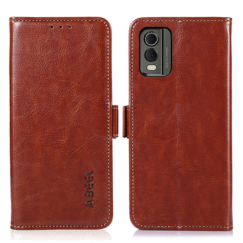 Coque Portefeuille Livre Cuir Etui Clapet A01D pour Nokia C210 Marron