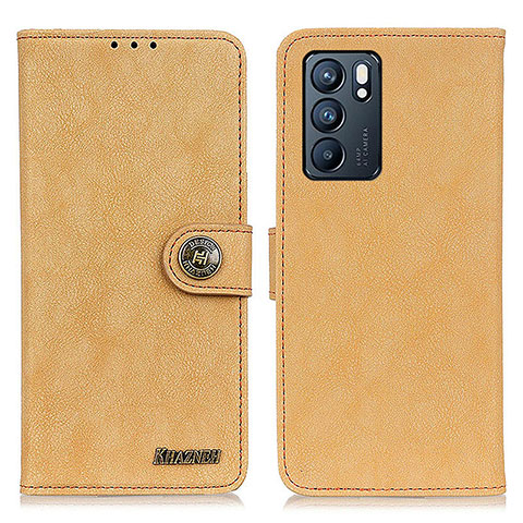 Coque Portefeuille Livre Cuir Etui Clapet A01D pour Oppo Reno6 5G Or