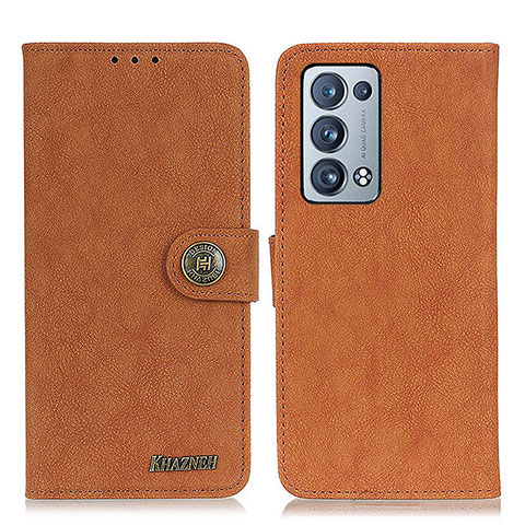 Coque Portefeuille Livre Cuir Etui Clapet A01D pour Oppo Reno6 Pro+ Plus 5G Marron