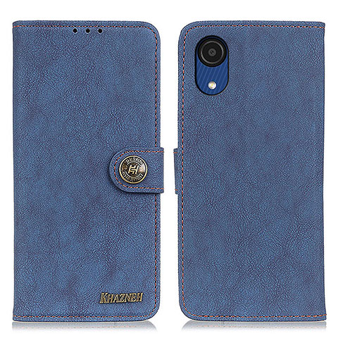 Coque Portefeuille Livre Cuir Etui Clapet A01D pour Samsung Galaxy A03 Core Bleu