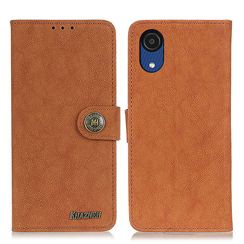 Coque Portefeuille Livre Cuir Etui Clapet A01D pour Samsung Galaxy A03 Core Marron