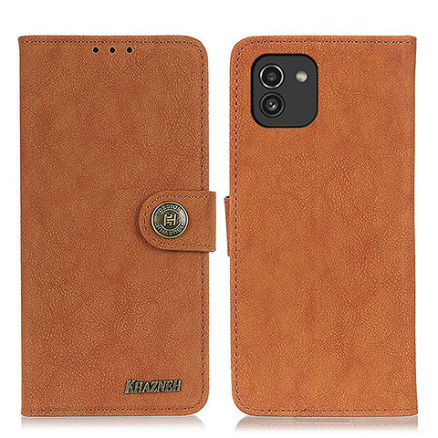 Coque Portefeuille Livre Cuir Etui Clapet A01D pour Samsung Galaxy A03 Marron