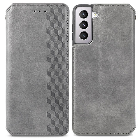 Coque Portefeuille Livre Cuir Etui Clapet A01D pour Samsung Galaxy S21 5G Gris