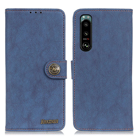 Coque Portefeuille Livre Cuir Etui Clapet A01D pour Sony Xperia 5 III SO-53B Bleu