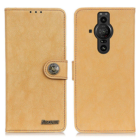 Coque Portefeuille Livre Cuir Etui Clapet A01D pour Sony Xperia PRO-I Or