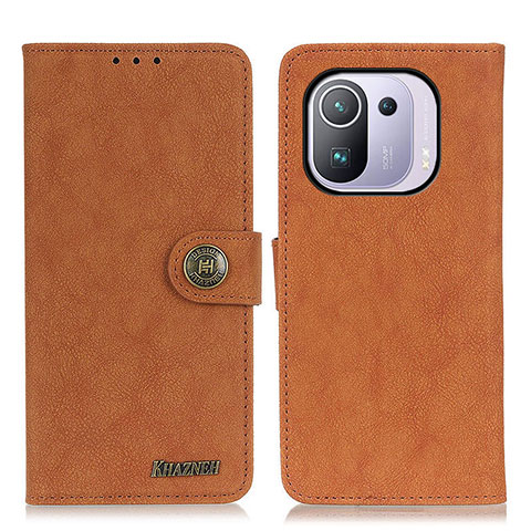 Coque Portefeuille Livre Cuir Etui Clapet A01D pour Xiaomi Mi 11 Pro 5G Marron