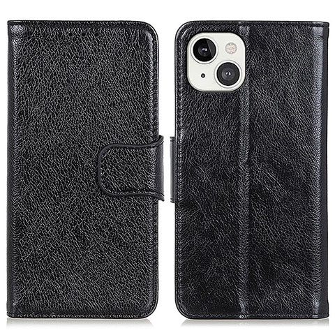 Coque Portefeuille Livre Cuir Etui Clapet A02 pour Apple iPhone 13 Mini Noir