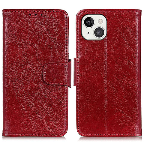 Coque Portefeuille Livre Cuir Etui Clapet A02 pour Apple iPhone 13 Mini Rouge