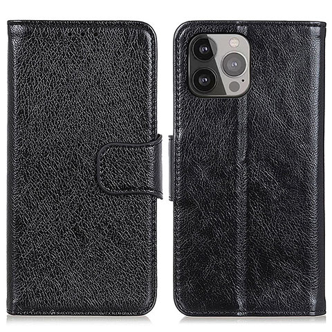 Coque Portefeuille Livre Cuir Etui Clapet A02 pour Apple iPhone 14 Pro Noir