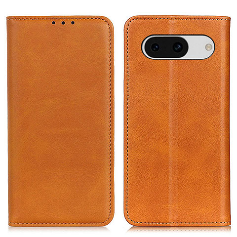 Coque Portefeuille Livre Cuir Etui Clapet A02D pour Google Pixel 8a 5G Brun Clair