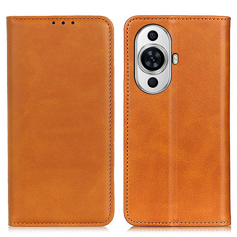 Coque Portefeuille Livre Cuir Etui Clapet A02D pour Huawei Nova 11 Brun Clair