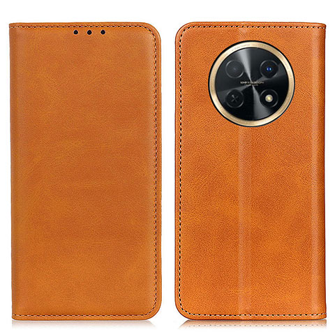 Coque Portefeuille Livre Cuir Etui Clapet A02D pour Huawei Nova Y91 Brun Clair