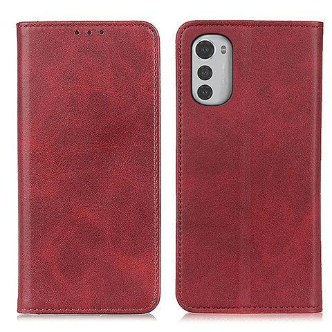 Coque Portefeuille Livre Cuir Etui Clapet A02D pour Motorola Moto E32 Rouge