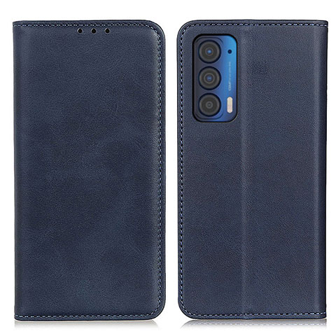 Coque Portefeuille Livre Cuir Etui Clapet A02D pour Motorola Moto Edge (2021) 5G Bleu