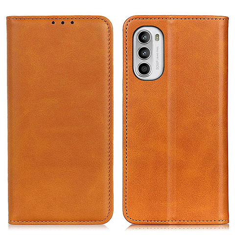 Coque Portefeuille Livre Cuir Etui Clapet A02D pour Motorola Moto Edge (2022) 5G Brun Clair