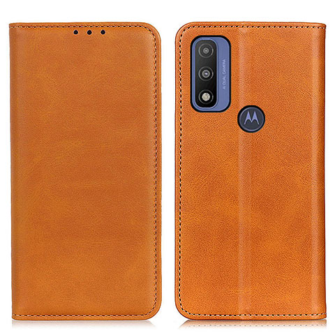 Coque Portefeuille Livre Cuir Etui Clapet A02D pour Motorola Moto G Pure Brun Clair