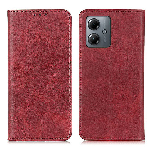 Coque Portefeuille Livre Cuir Etui Clapet A02D pour Motorola Moto G14 Rouge