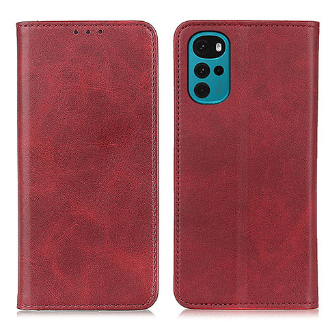 Coque Portefeuille Livre Cuir Etui Clapet A02D pour Motorola Moto G22 Rouge