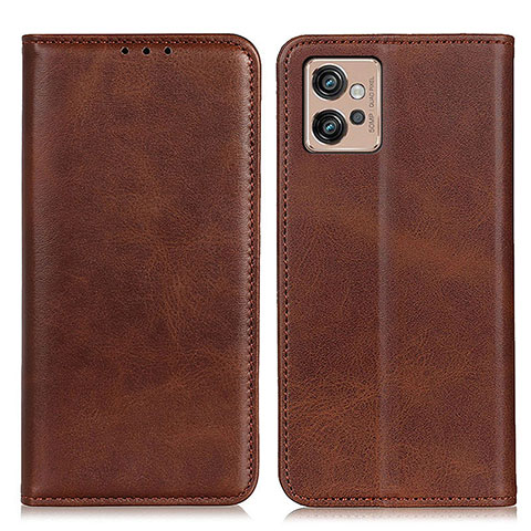 Coque Portefeuille Livre Cuir Etui Clapet A02D pour Motorola Moto G32 Marron