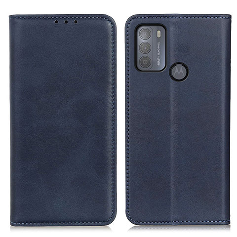 Coque Portefeuille Livre Cuir Etui Clapet A02D pour Motorola Moto G50 Bleu