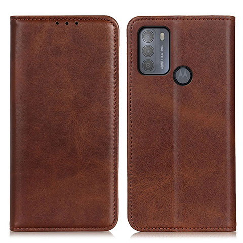 Coque Portefeuille Livre Cuir Etui Clapet A02D pour Motorola Moto G50 Marron