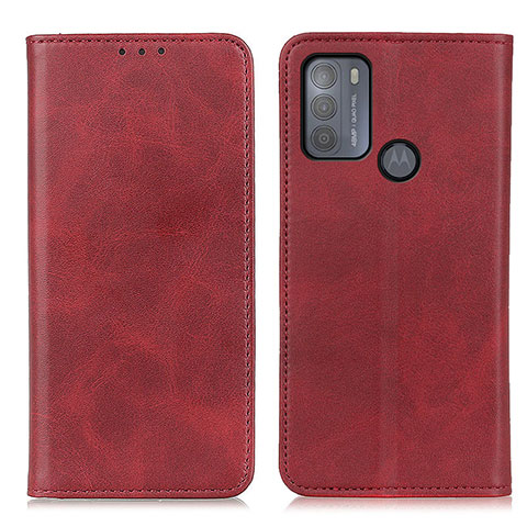 Coque Portefeuille Livre Cuir Etui Clapet A02D pour Motorola Moto G50 Rouge