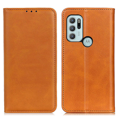 Coque Portefeuille Livre Cuir Etui Clapet A02D pour Motorola Moto G60s Brun Clair