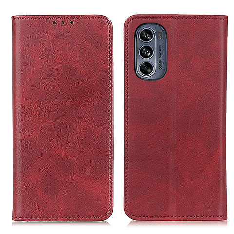 Coque Portefeuille Livre Cuir Etui Clapet A02D pour Motorola Moto G62 5G Rouge