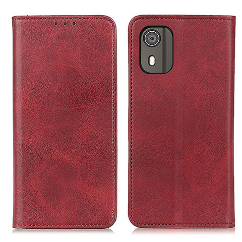 Coque Portefeuille Livre Cuir Etui Clapet A02D pour Nokia C02 Rouge